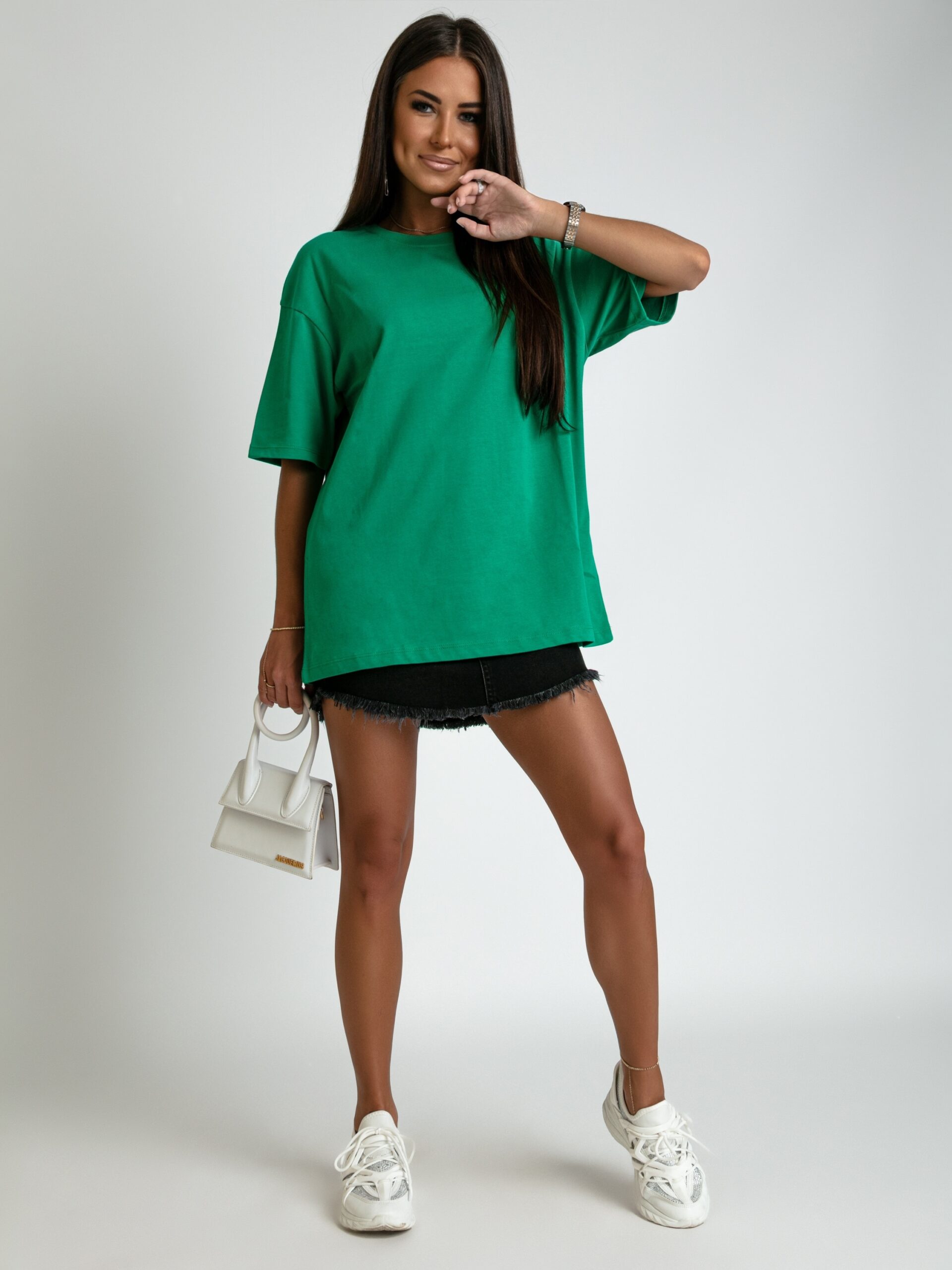 T-shirt bawełniany oversize Cokid zielony