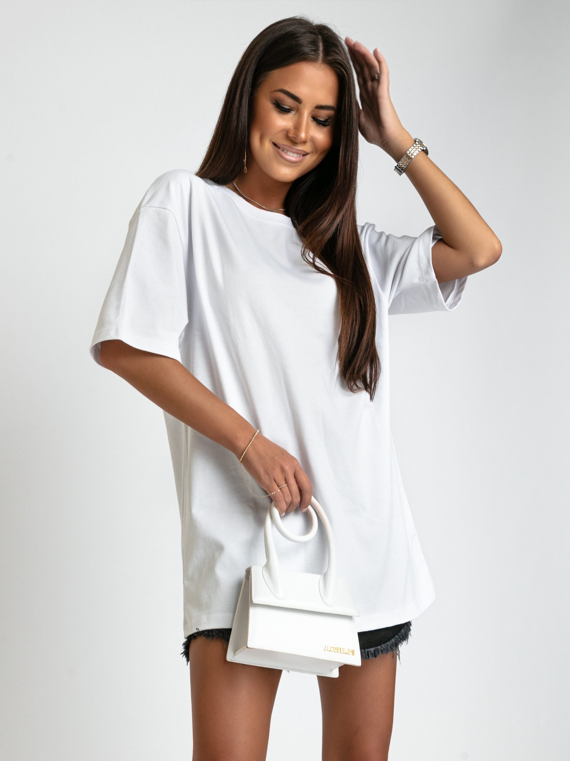 T-shirt bawełniany oversize Cokid biały T-shirt bawełniany oversize Cokid biały