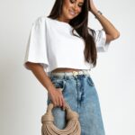 T-shirt oversize krótki Megoz biały