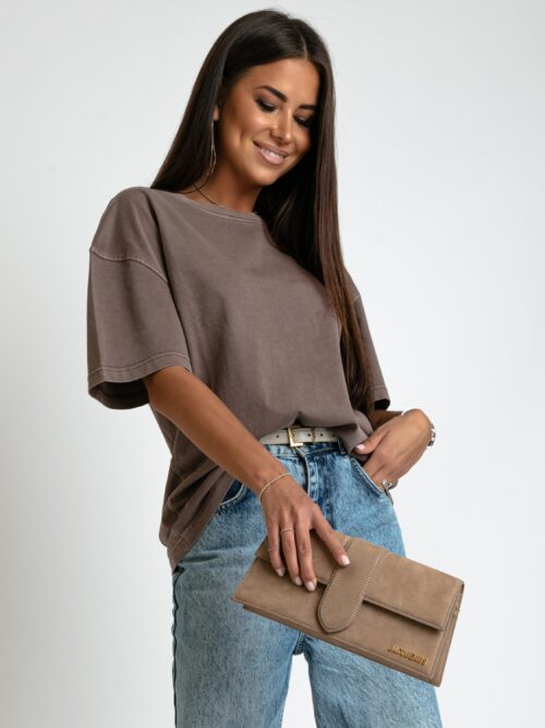 T-shirt z efektem sprania Milkit ziemisty