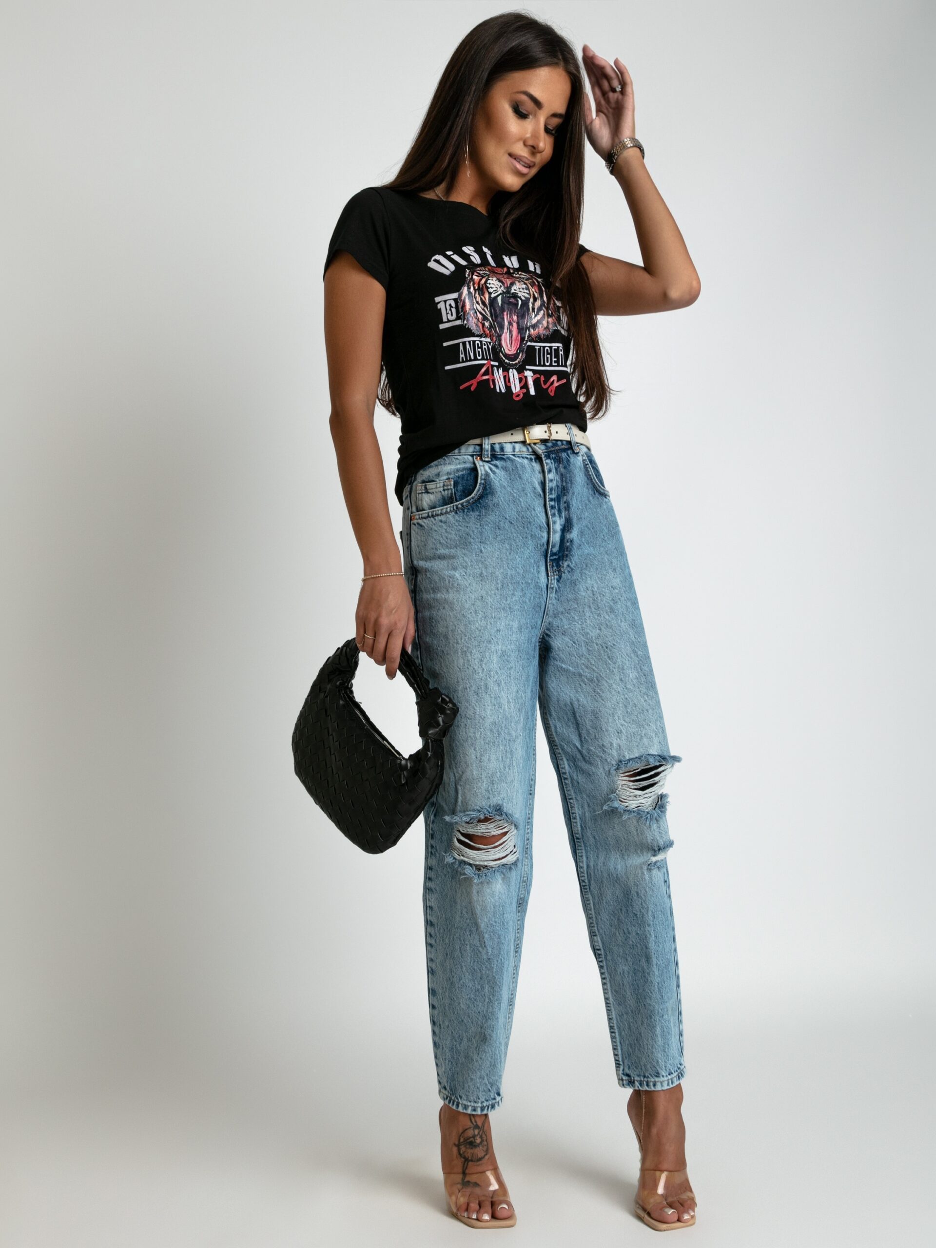 T-shirt elastyczny Angry Tiger czarny T-shirt elastyczny Angry Tiger czarny