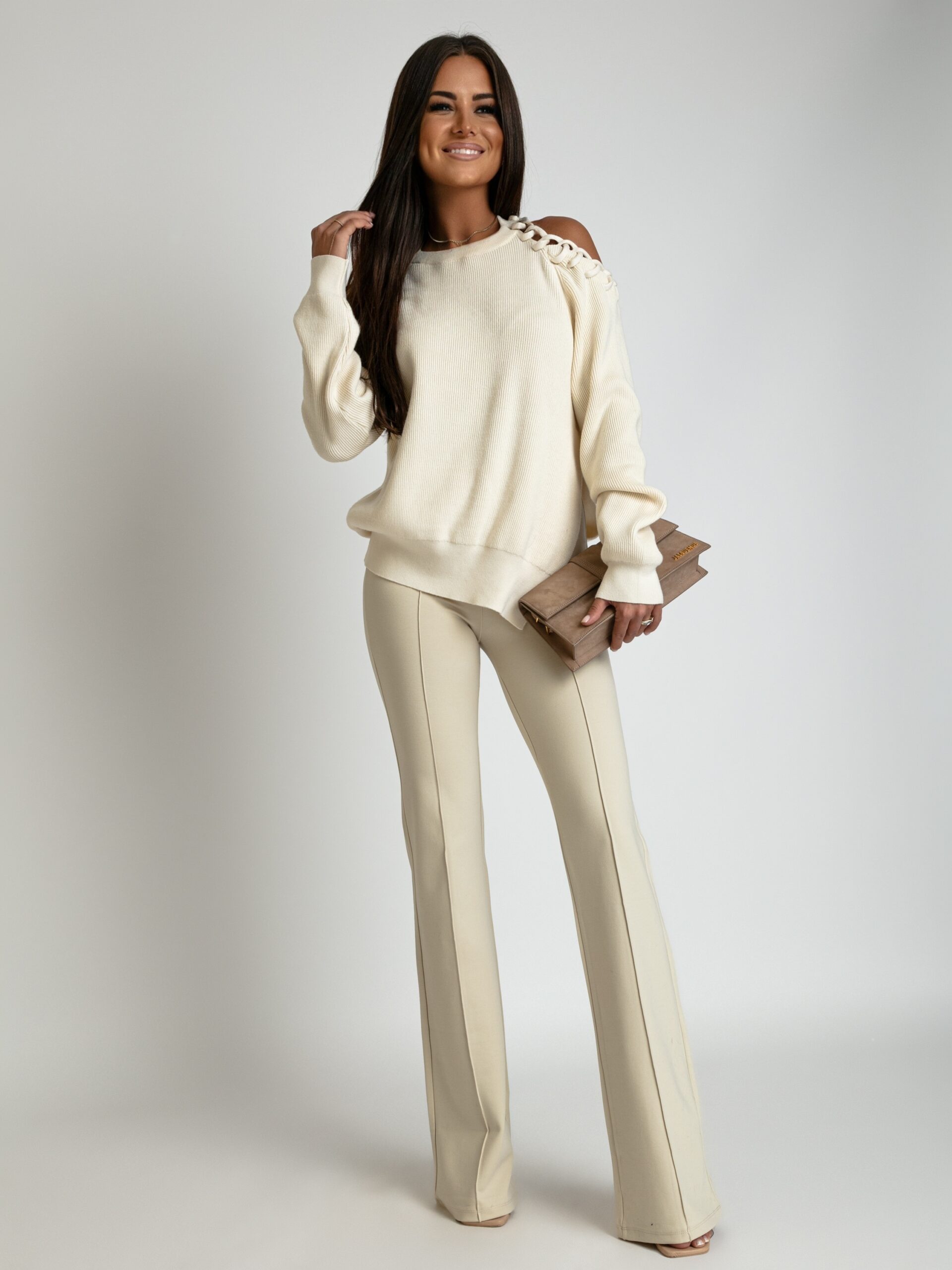 Spodnie eleganckie dopasowane Kent beżowe