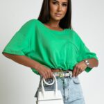 Crop top ze ściąganiem w pasie YoYo zielony