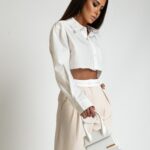 Koszula oversize do pasa Bandela biała