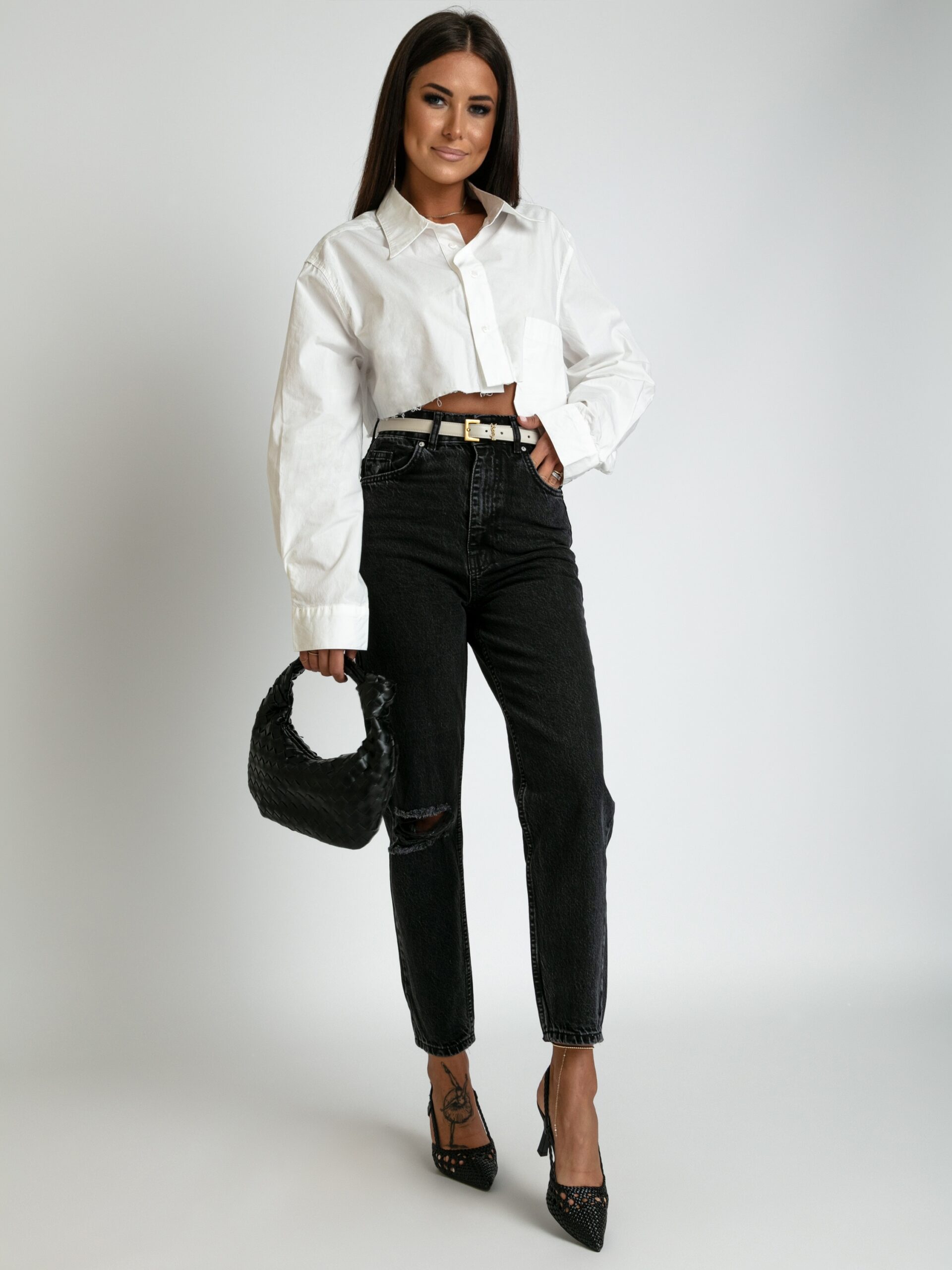 Koszula oversize do pasa Bandela biała Koszula oversize do pasa Bandela biała