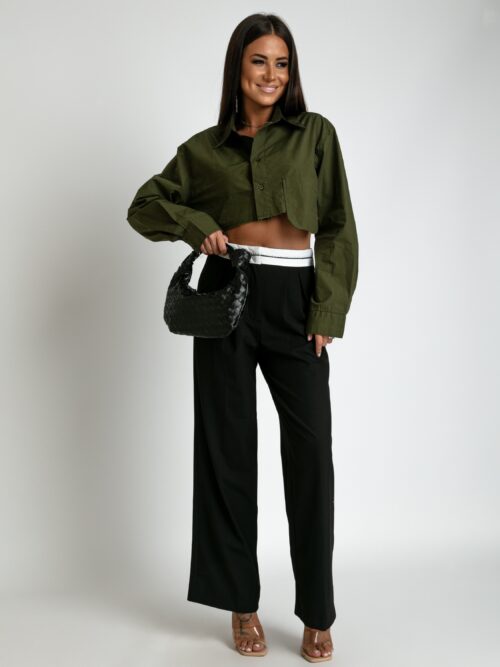 Koszula oversize do pasa Bandela khaki