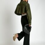 Koszula oversize do pasa Bandela khaki