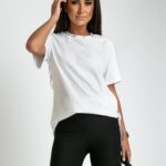 T-shirt bawełniany elegancki Viks biały