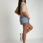 T-shirt z efektem sprania Milkit beżowy