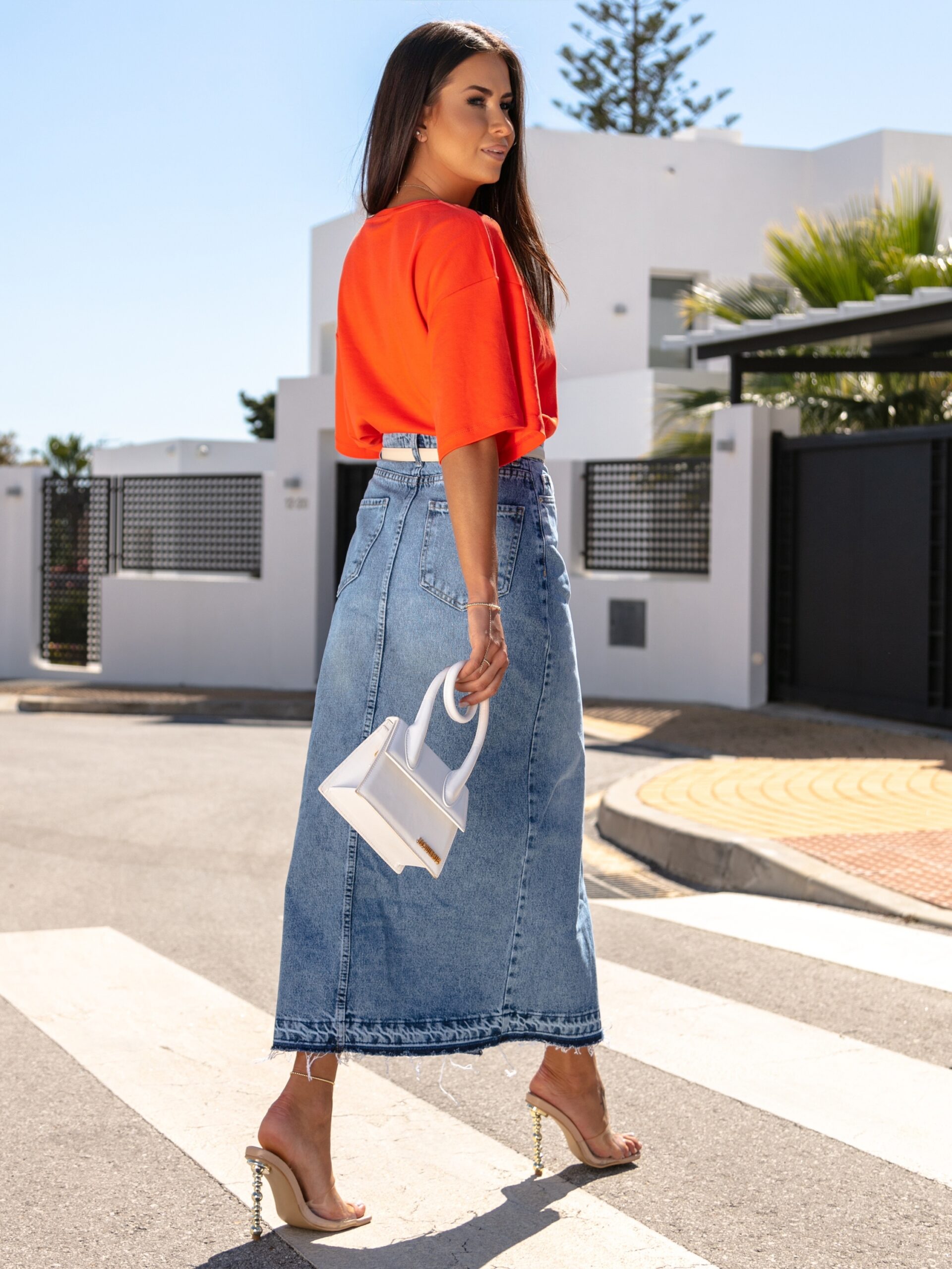 T-shirt krótki oversize Amok koralowy T-shirt krótki oversize Amok koralowy