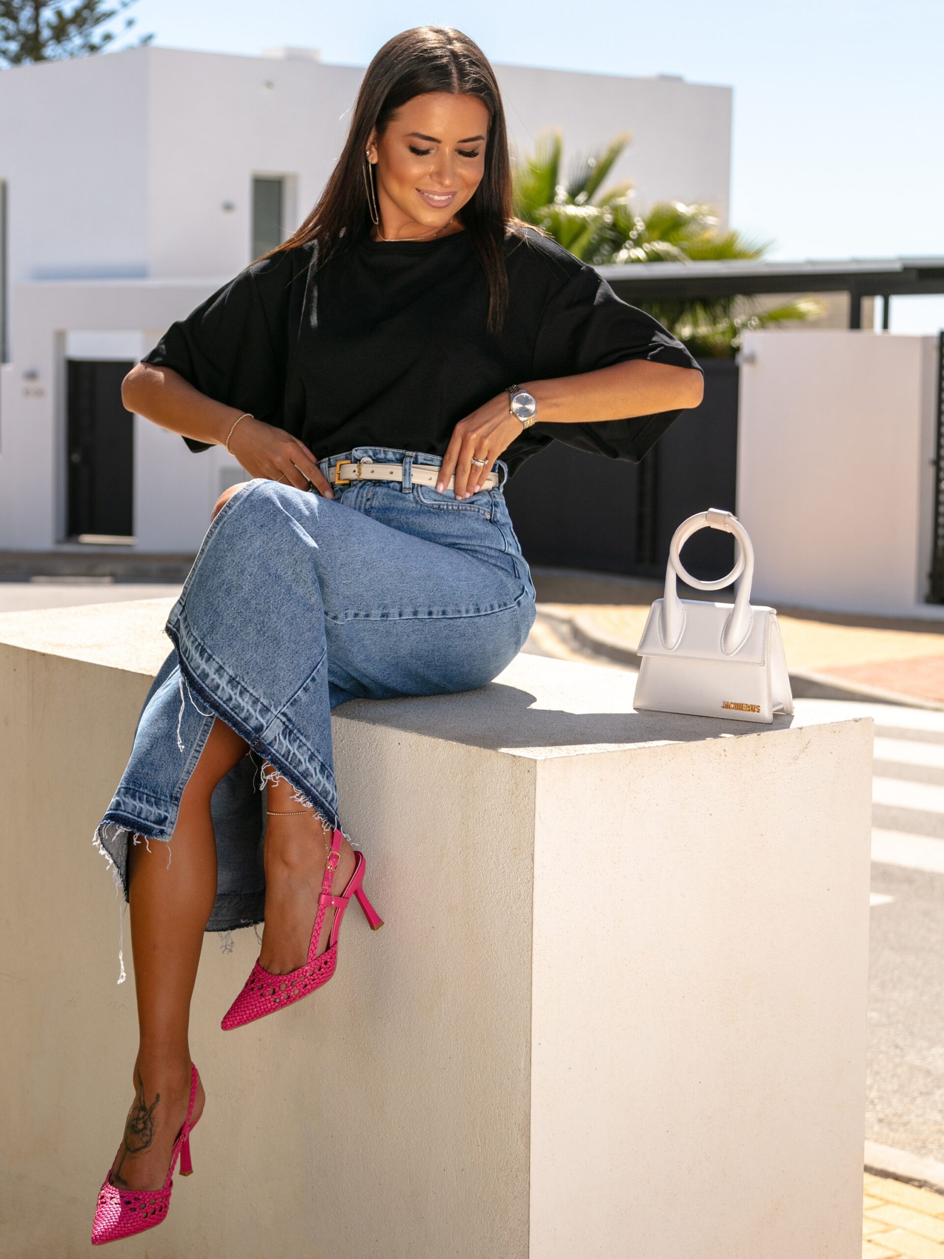 T-shirt krótki oversize Amok czarny