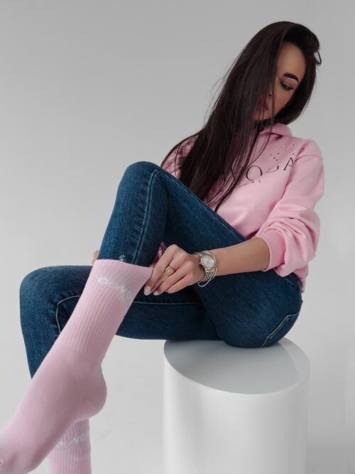 Skarpety damskie bawełniane Classic Ola Voga pudrowy róż