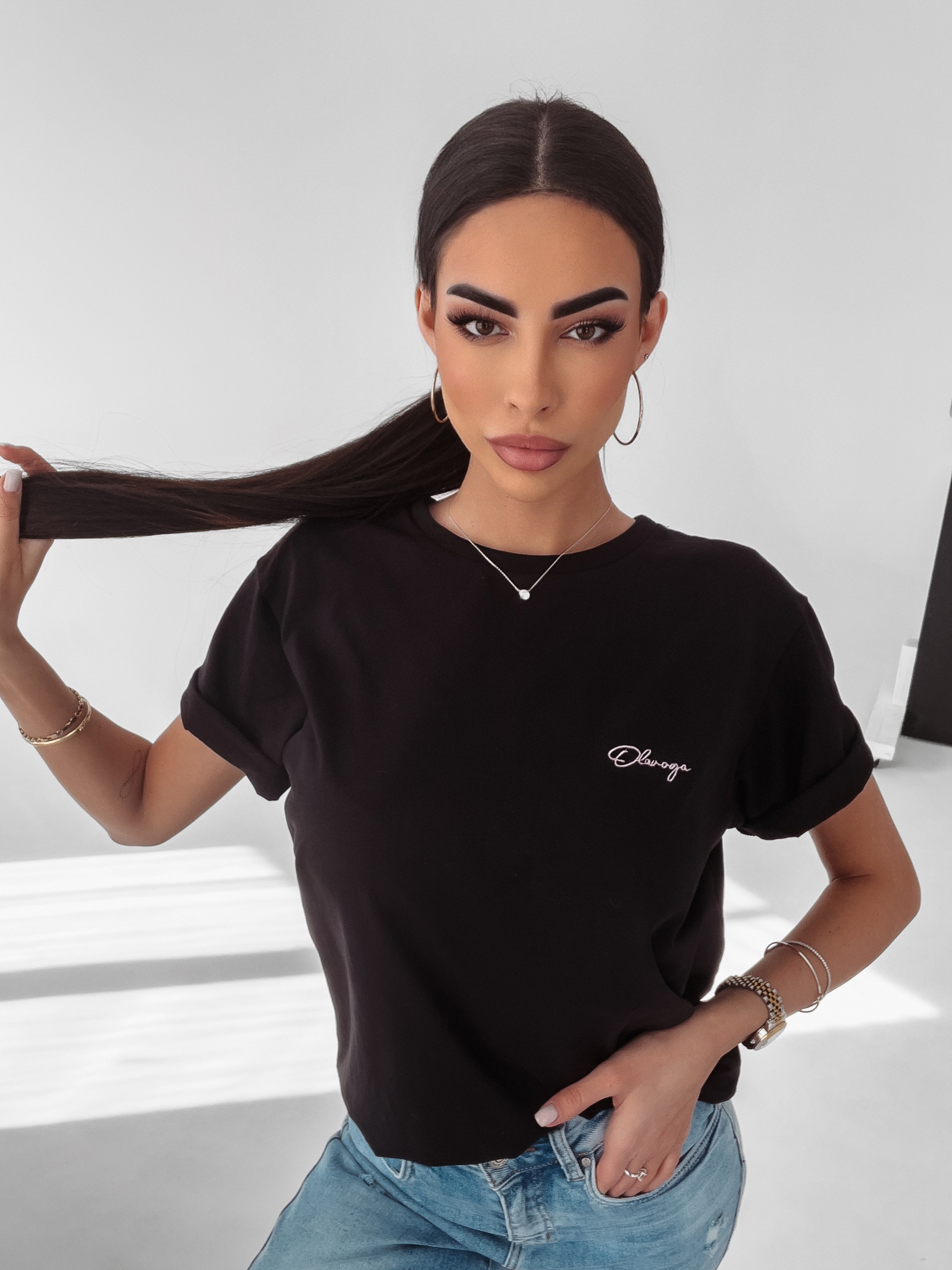 T-shirt klasyczny Lizzie Ola Voga czarny