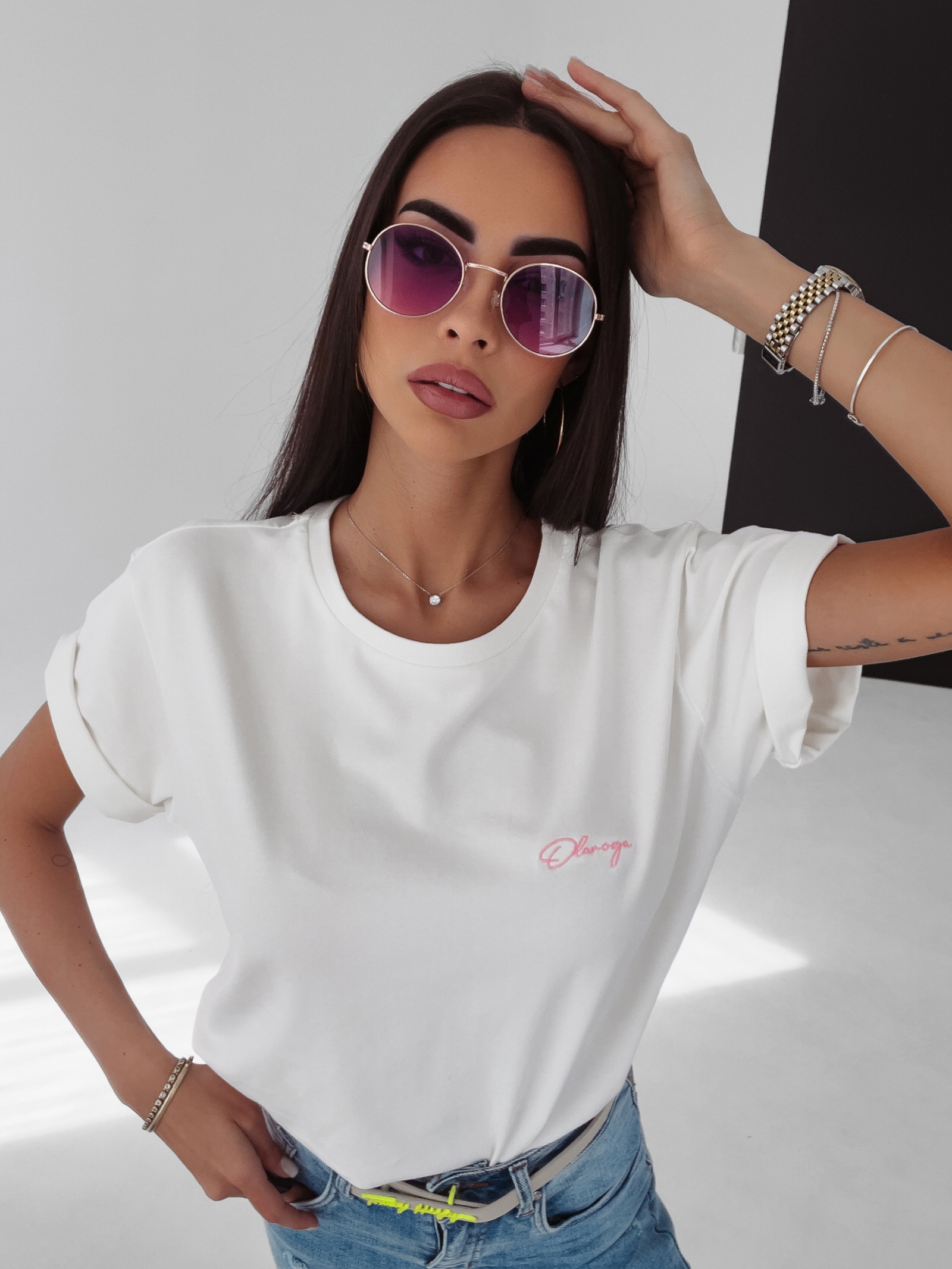 T-shirt klasyczny Lizzie Ola Voga ecru T-shirt klasyczny Lizzie Ola Voga ecru