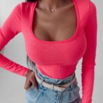 Body prążkowane Dora Ola Voga neonowy róż