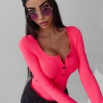 Body dopasowane Eve Ola Voga neonowy róż