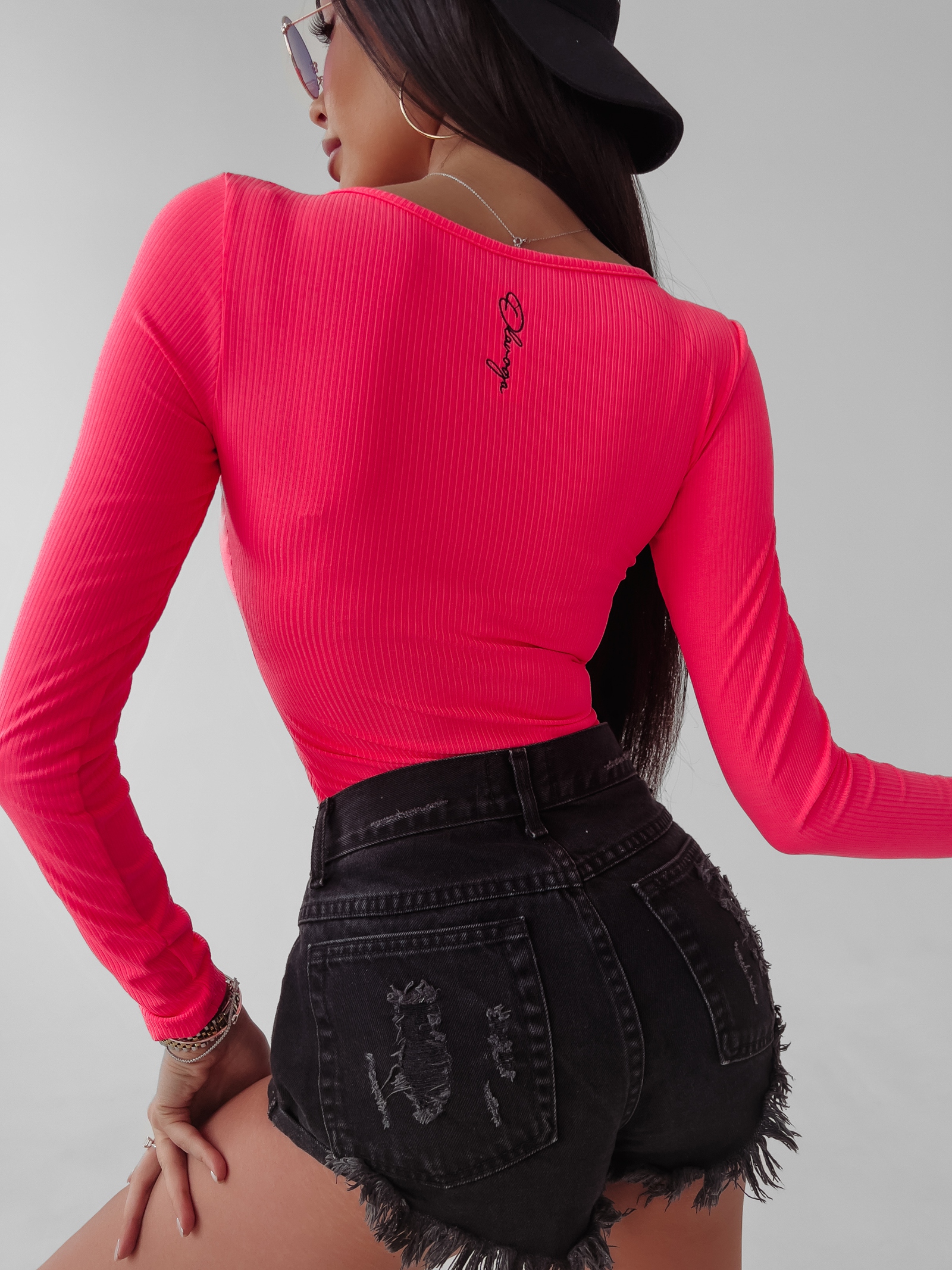 Body dopasowane Eve Ola Voga neonowy róż