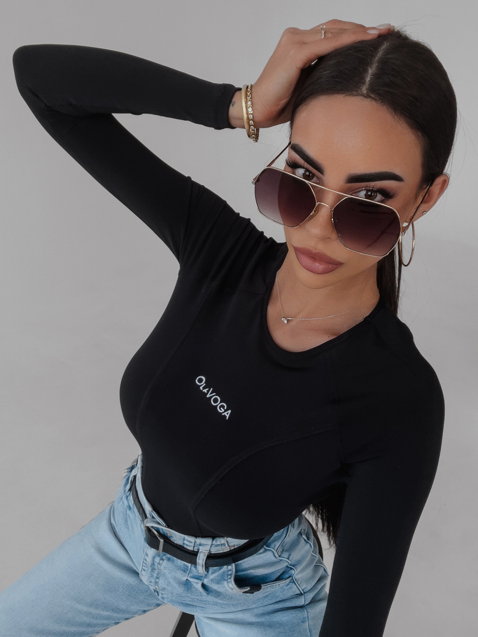 Body dopasowane Savitta Ola Voga czarne