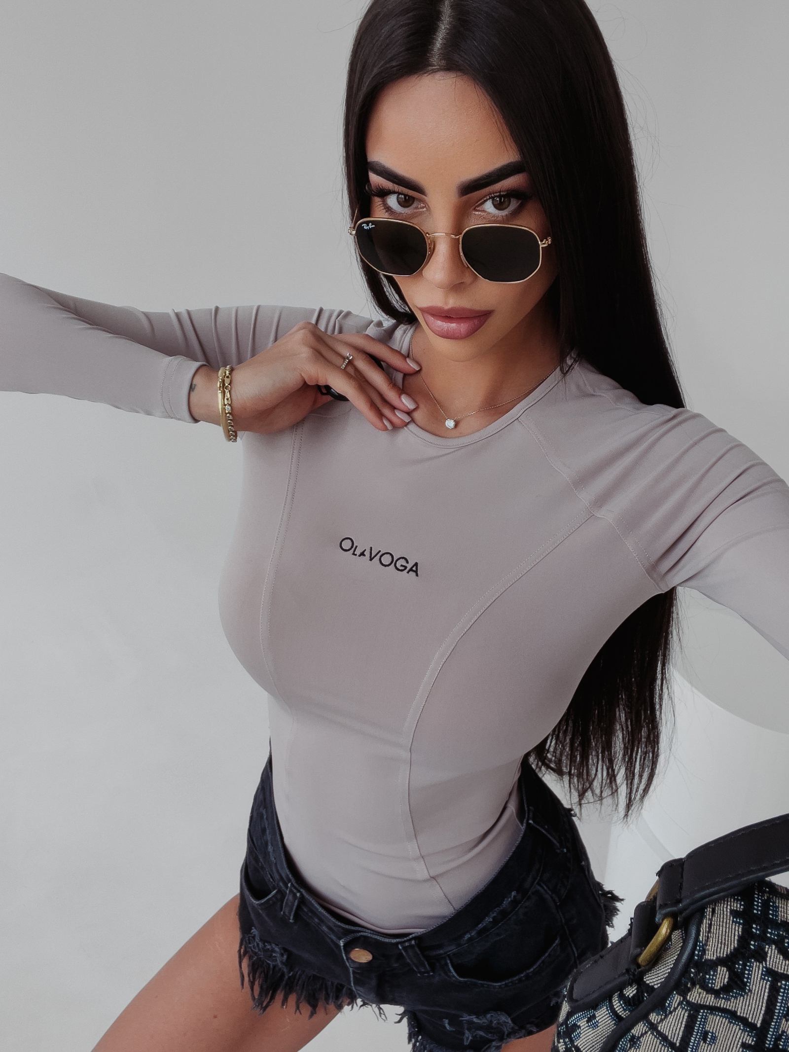 Body dopasowane Savitta Ola Voga beżowe