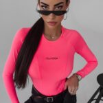 Body dopasowane Savitta Ola Voga neonowy róż