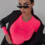 Body dopasowane Savitta Ola Voga neonowy róż