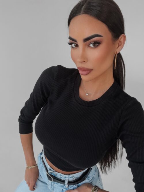 Bluzka prążkowana Judy Ola Voga czarna