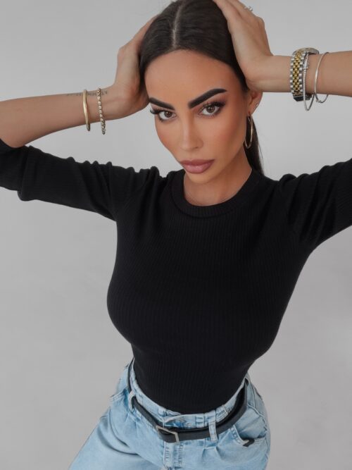 Bluzka prążkowana Judy Ola Voga czarna