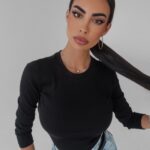 Bluzka prążkowana Judy Ola Voga czarna