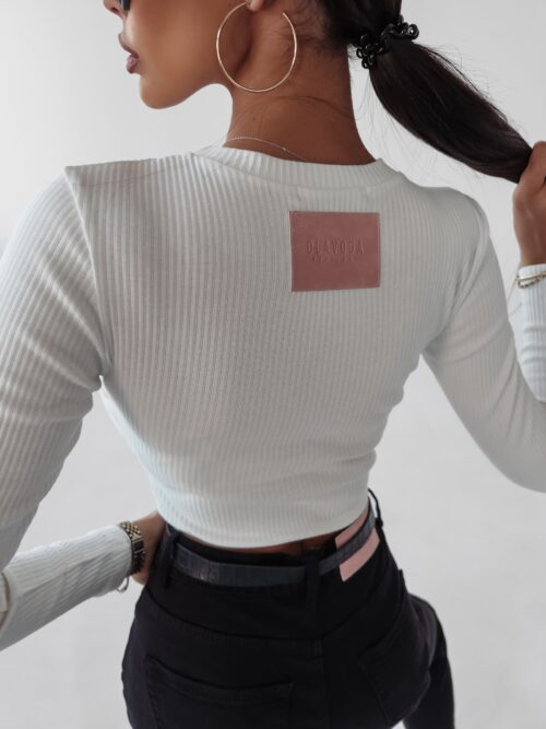 Bluzka prążkowana Judy Ola Voga ecru