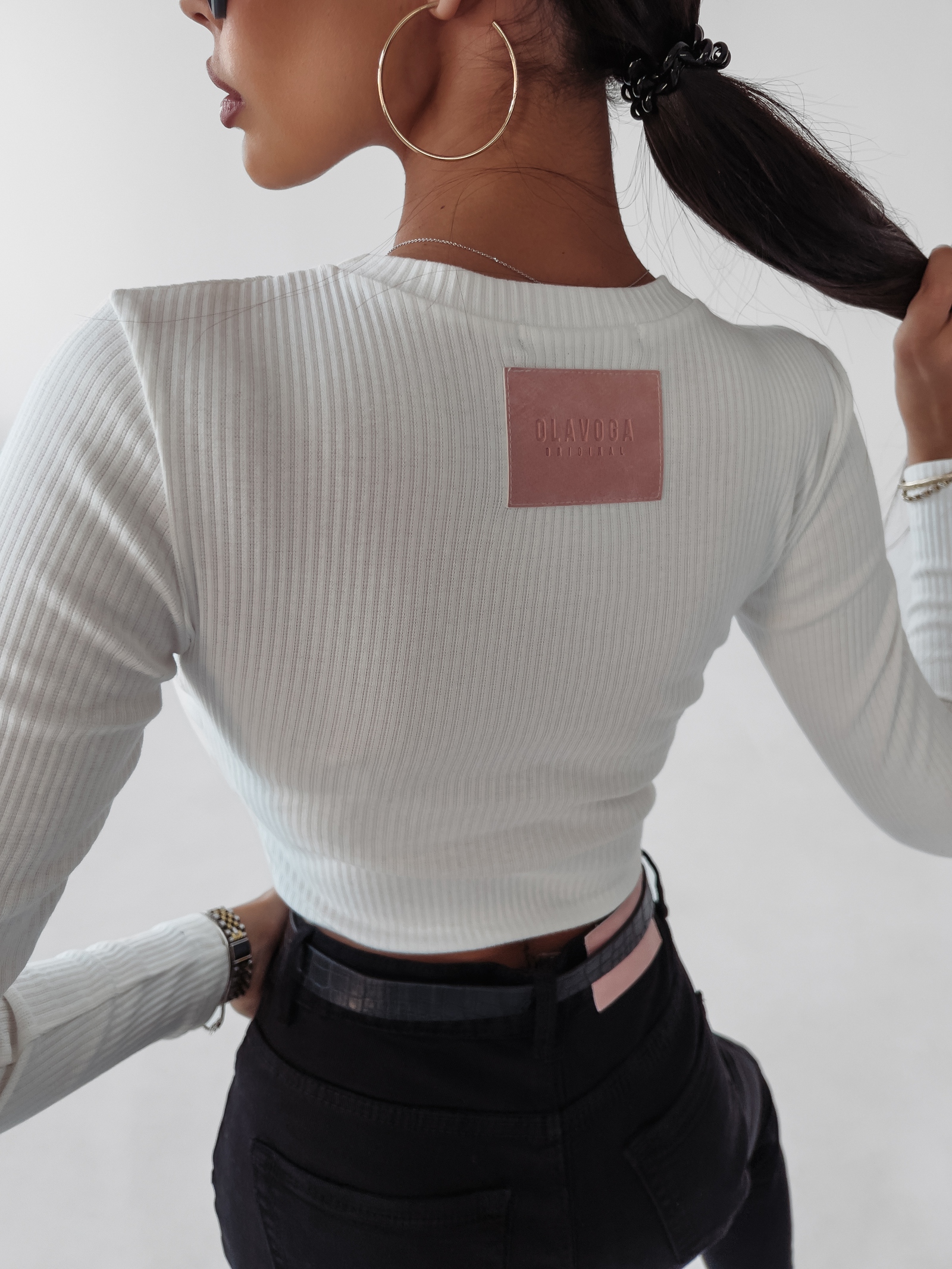 Bluzka prążkowana Judy Ola Voga ecru