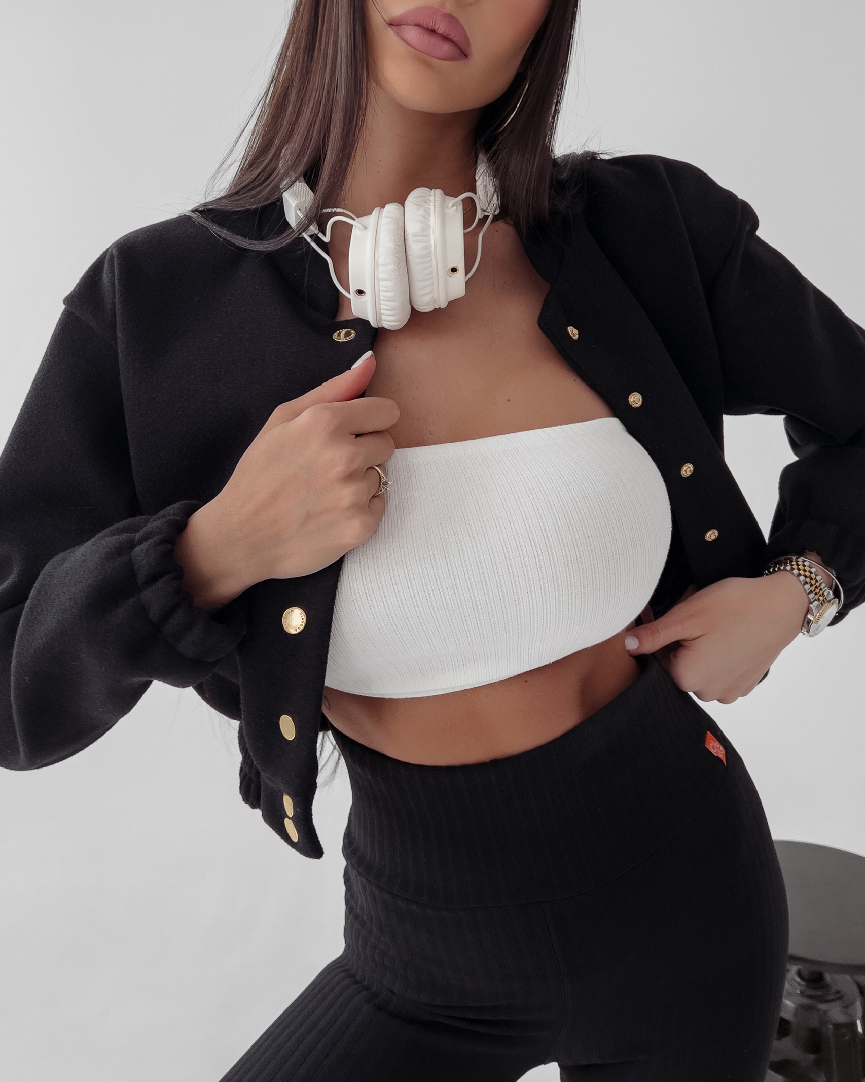 Kurtka bomberka California Ola Voga czarna Kurtka bomberka California Ola Voga czarna