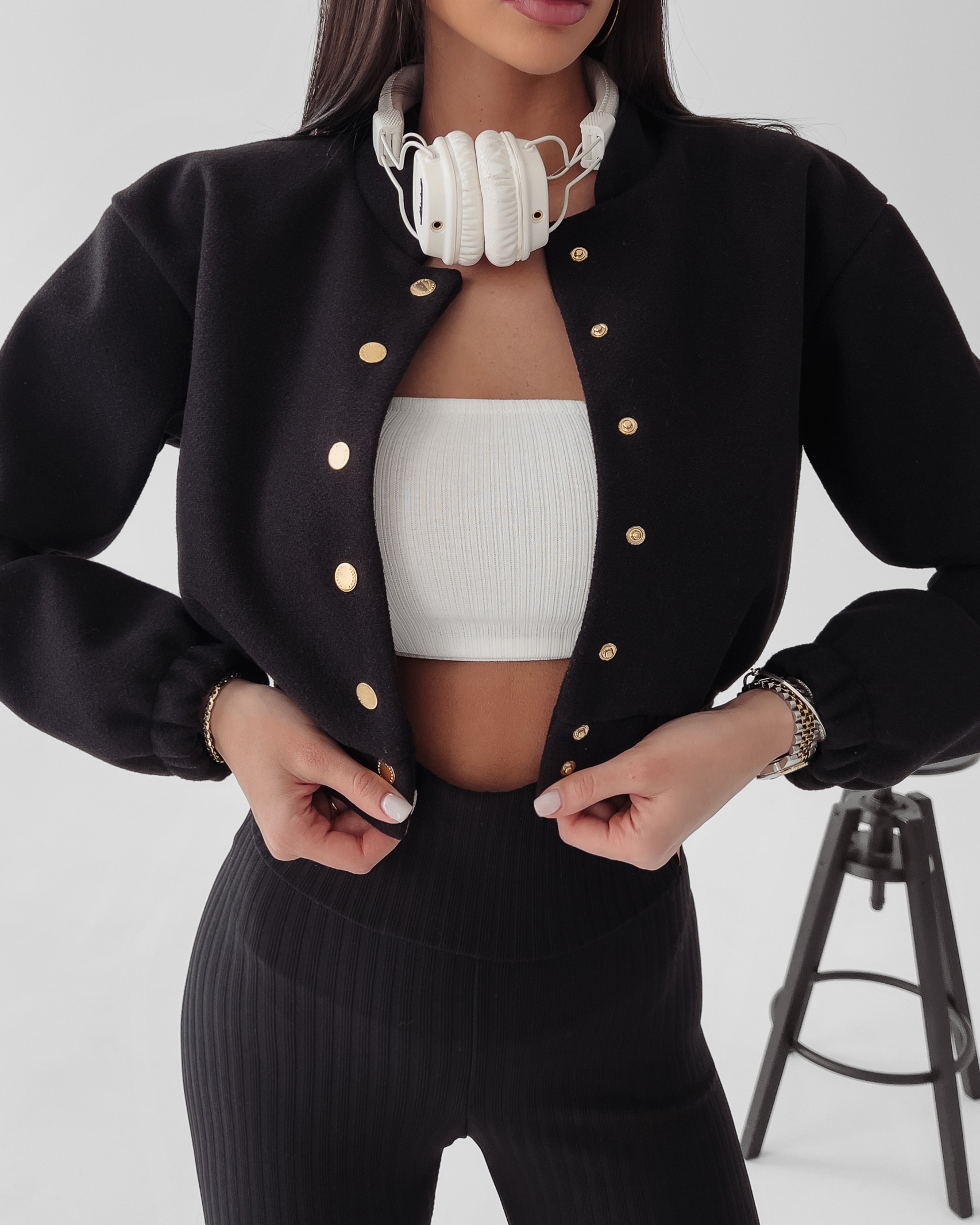 Kurtka bomberka California Ola Voga czarna Kurtka bomberka California Ola Voga czarna