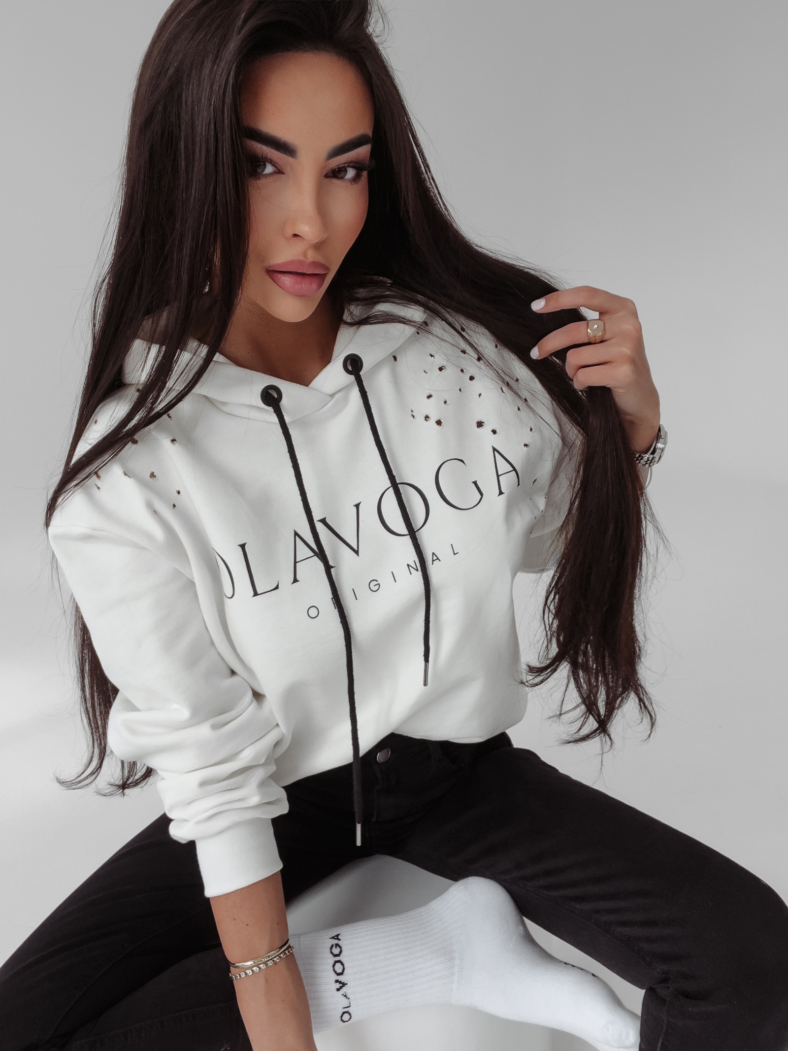 Bluza z kapturem Fargo Ola Voga ecru