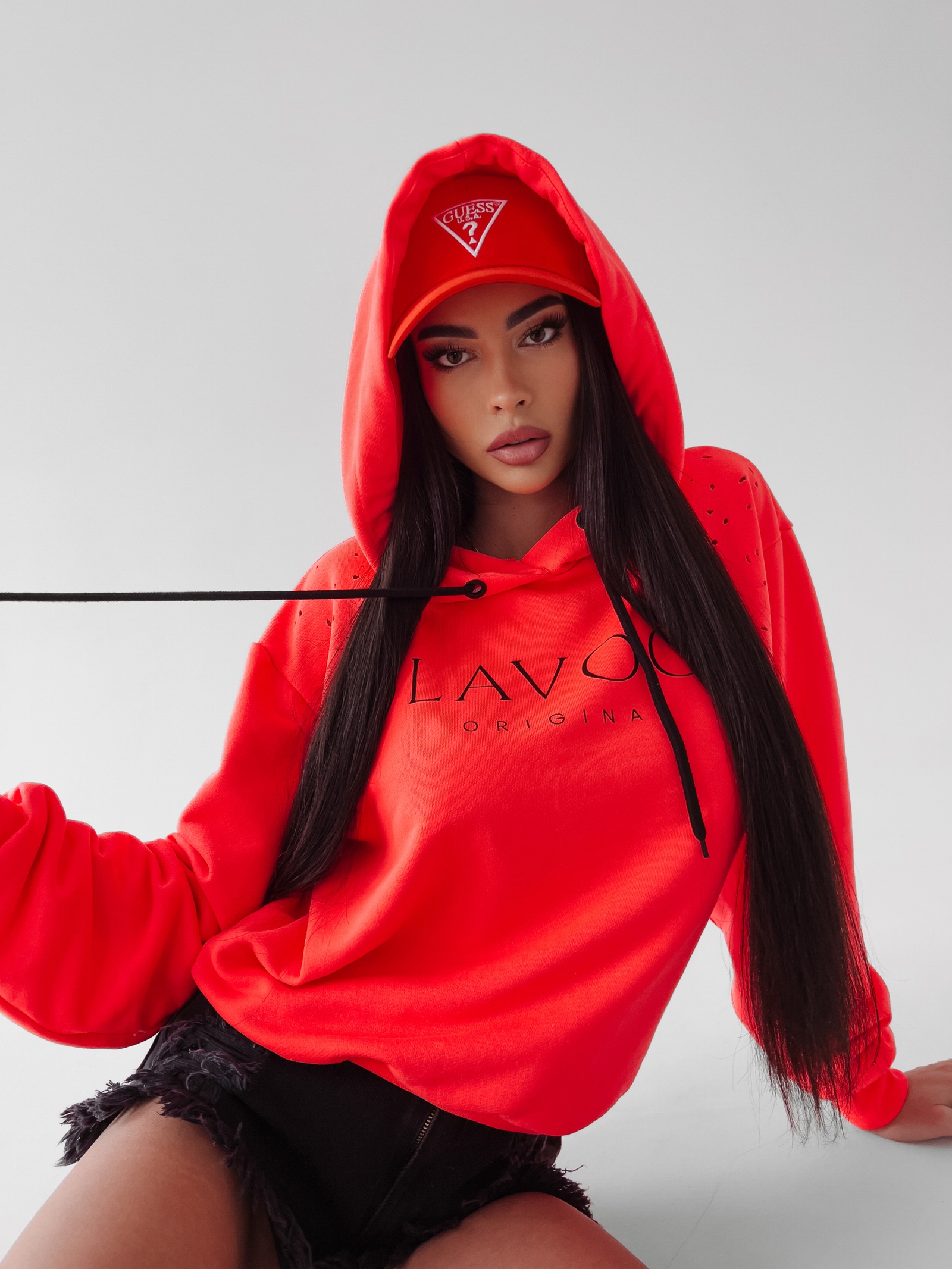 Bluza z kapturem Fargo Ola Voga neonowy róż