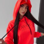 Bluza z kapturem Fargo Ola Voga neonowy róż