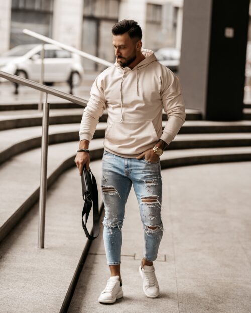 Bluza kangurka męska Maxim Ola Voga beżowa