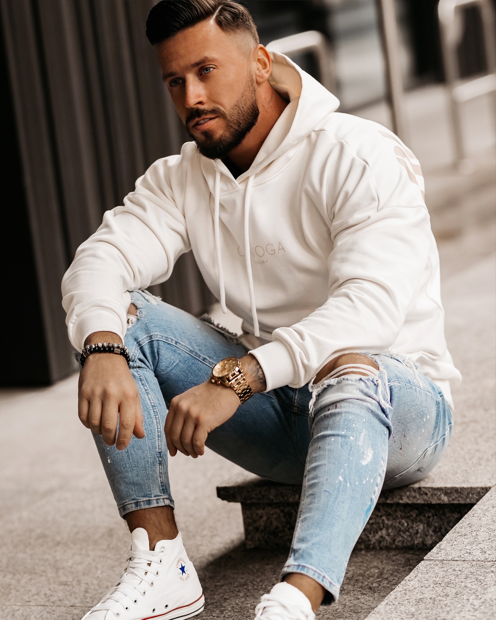 Bluza kangurka męska Maxim Ola Voga ecru