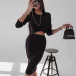 Komplet prążkowany Lorice Ola Voga czarny