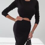 Komplet prążkowany Lorice Ola Voga czarny