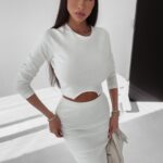 Komplet prążkowany Lorice Ola Voga ecru