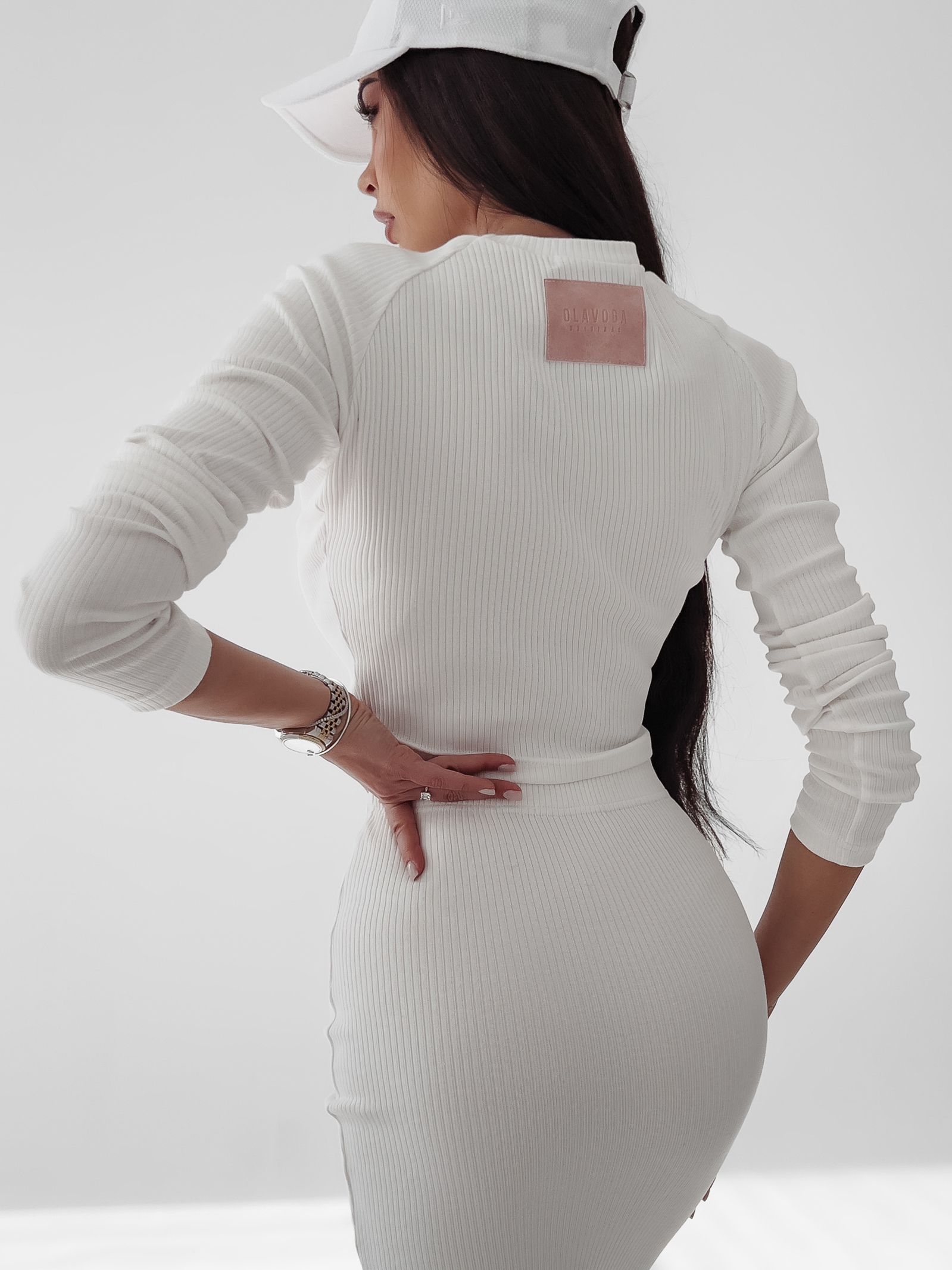 Komplet prążkowany Lorice Ola Voga ecru