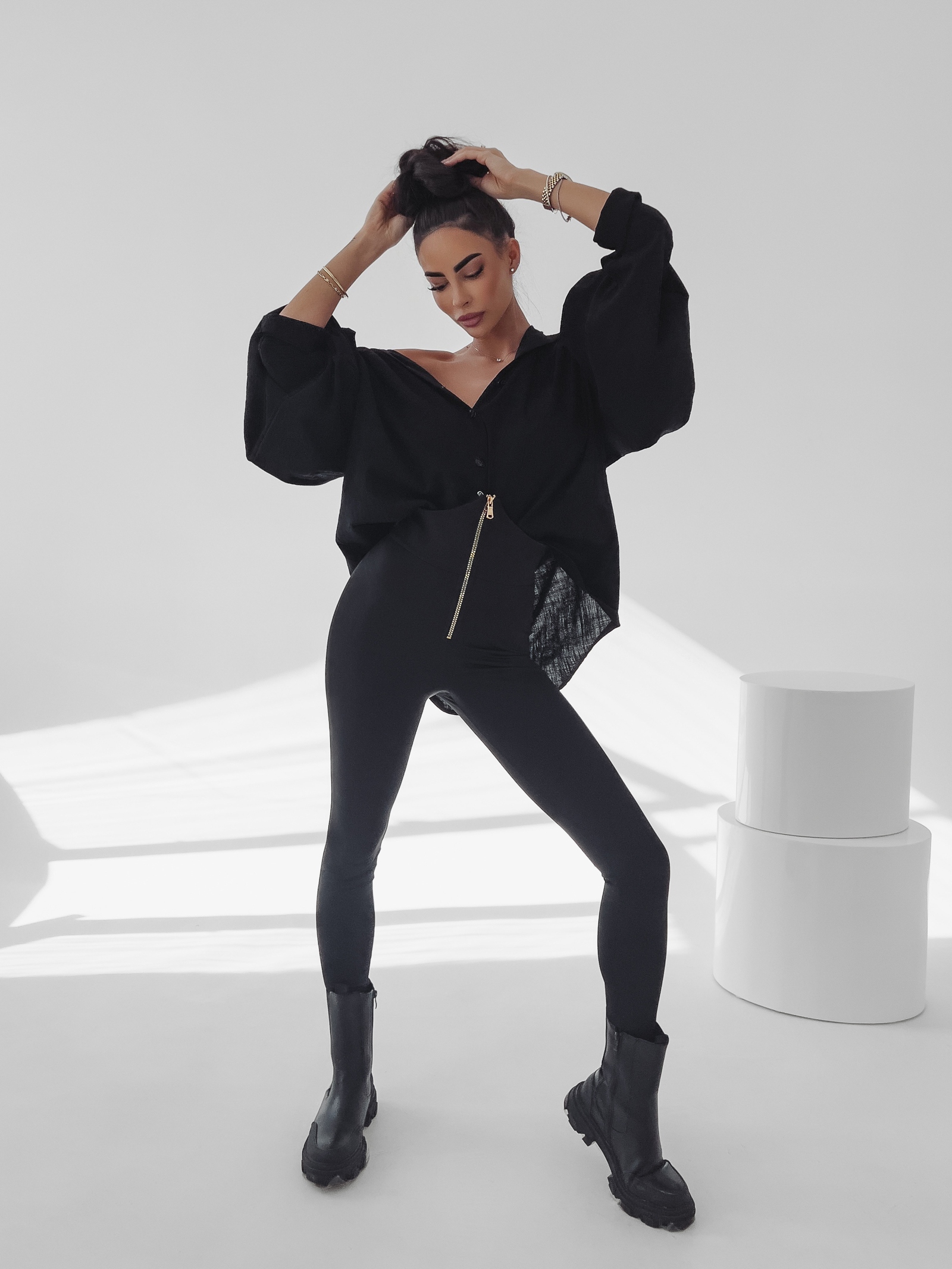 Koszula oversize Lethe Ola Voga czarna