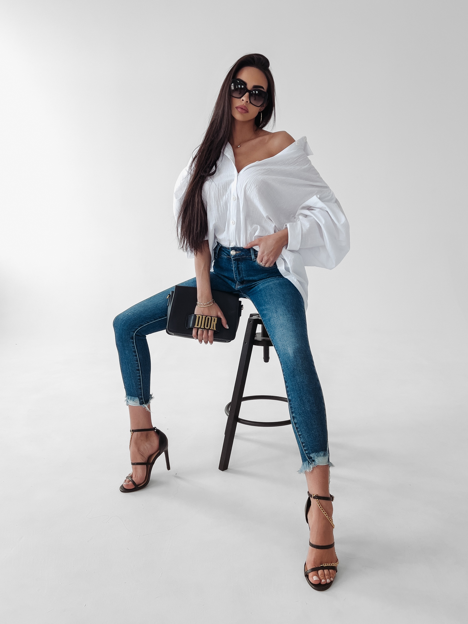 Koszula oversize Lethe Ola Voga biała Koszula oversize Lethe Ola Voga biała