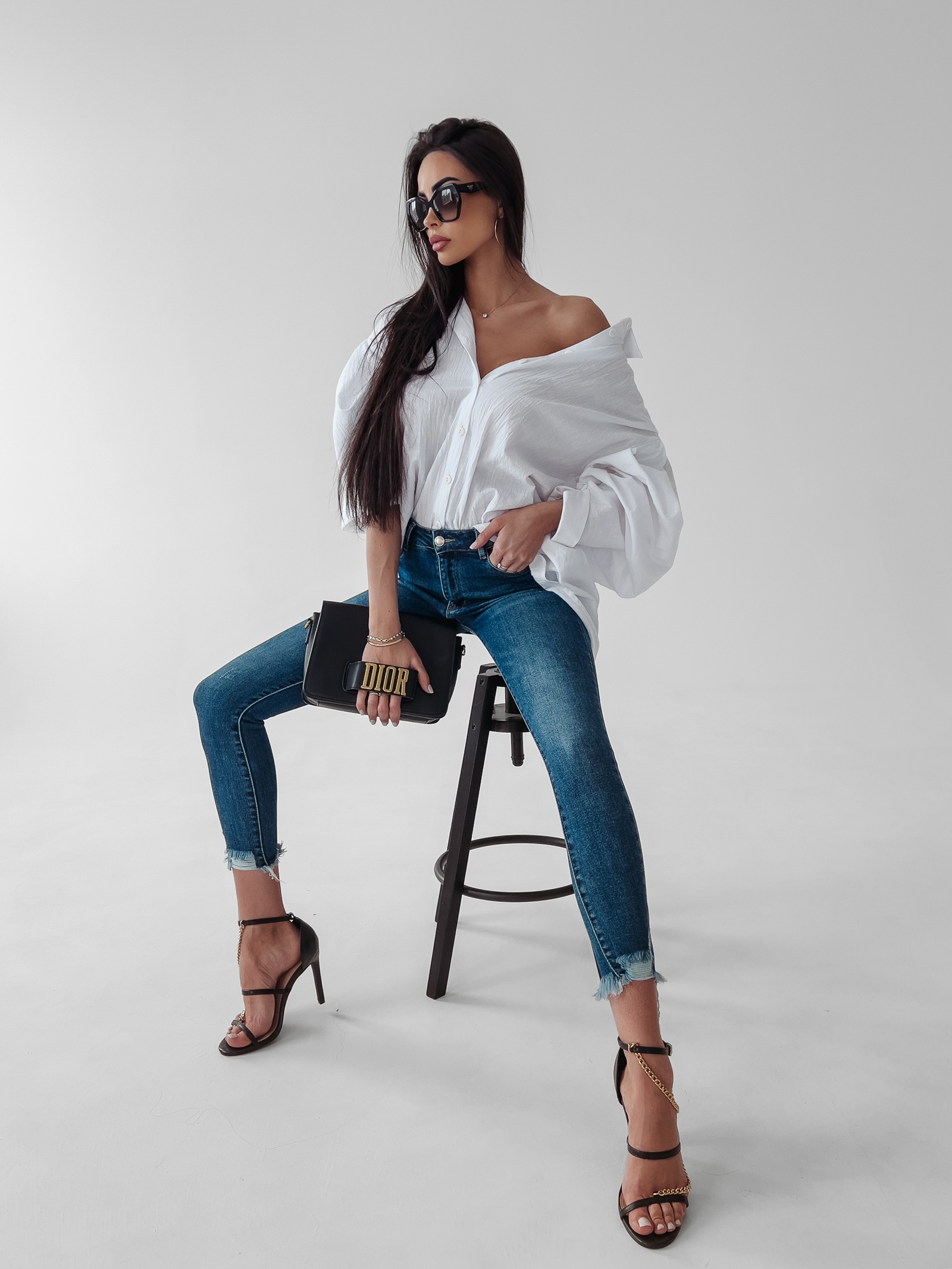 Koszula oversize Lethe Ola Voga biała Koszula oversize Lethe Ola Voga biała