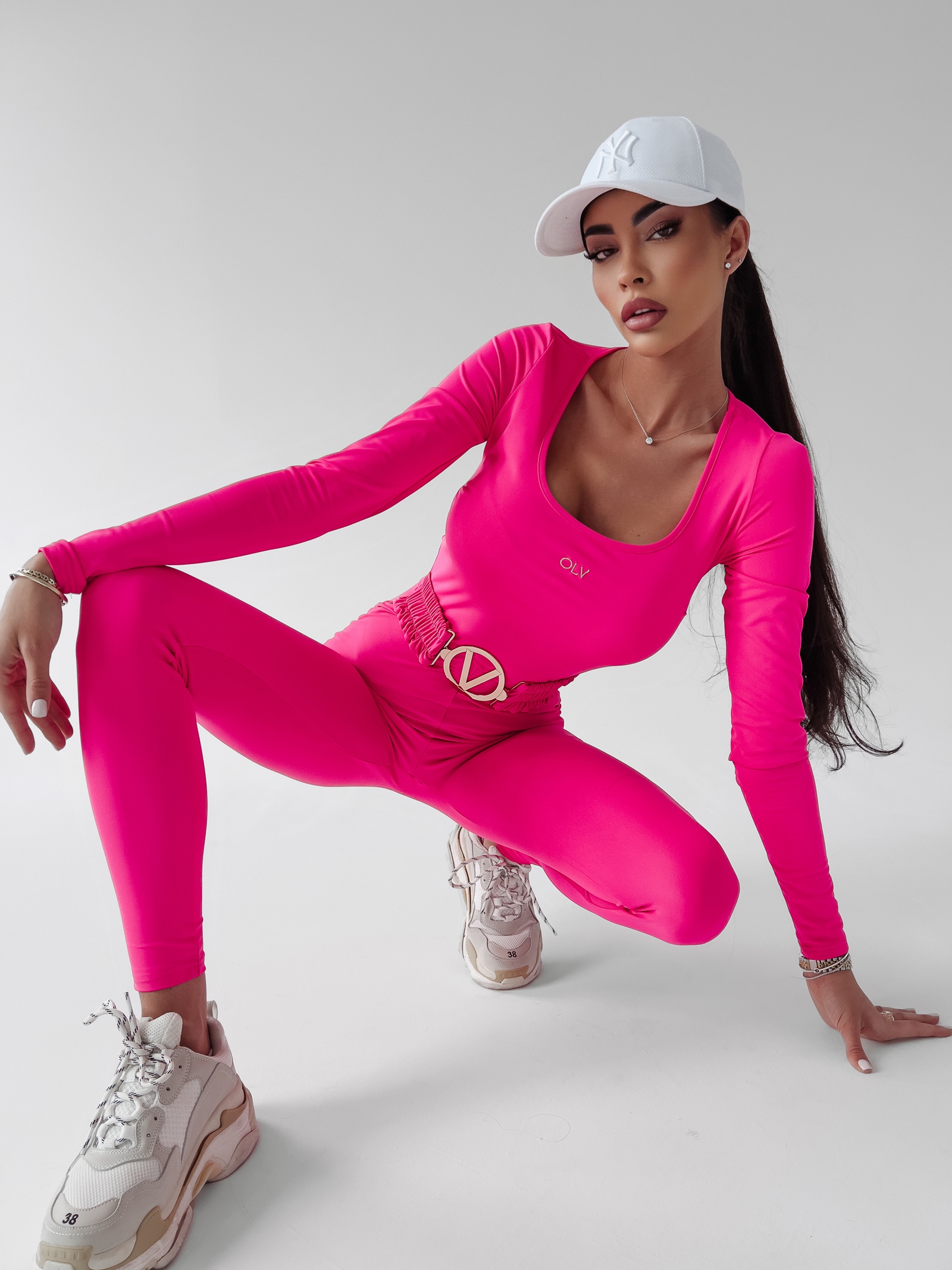 Kombinezon dopasowany Madison Ola Voga neonowy róż