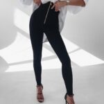 Legginsy z wyższym stanem Joan Ola Voga czarne