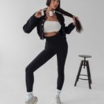 Legginsy prążkowane Debra Ola Voga czarne