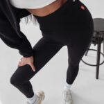 Legginsy prążkowane Debra Ola Voga czarne