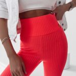 Legginsy prążkowane Debra Ola Voga neonowy róż