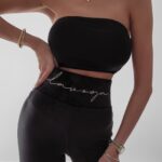 Legginsy eleganckie welurowe Porto Ola Voga czarne